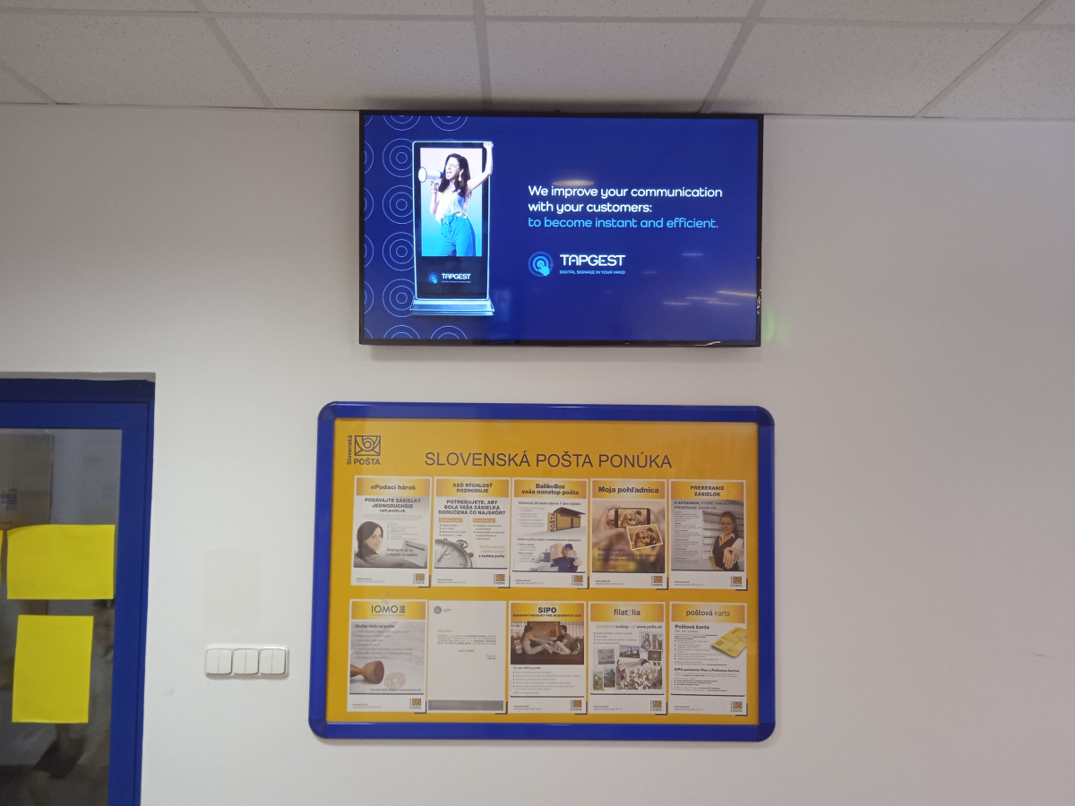 Pošta 1 Šaľa B — DOOH obrazovka v Posta 1 Sala, Šaľa