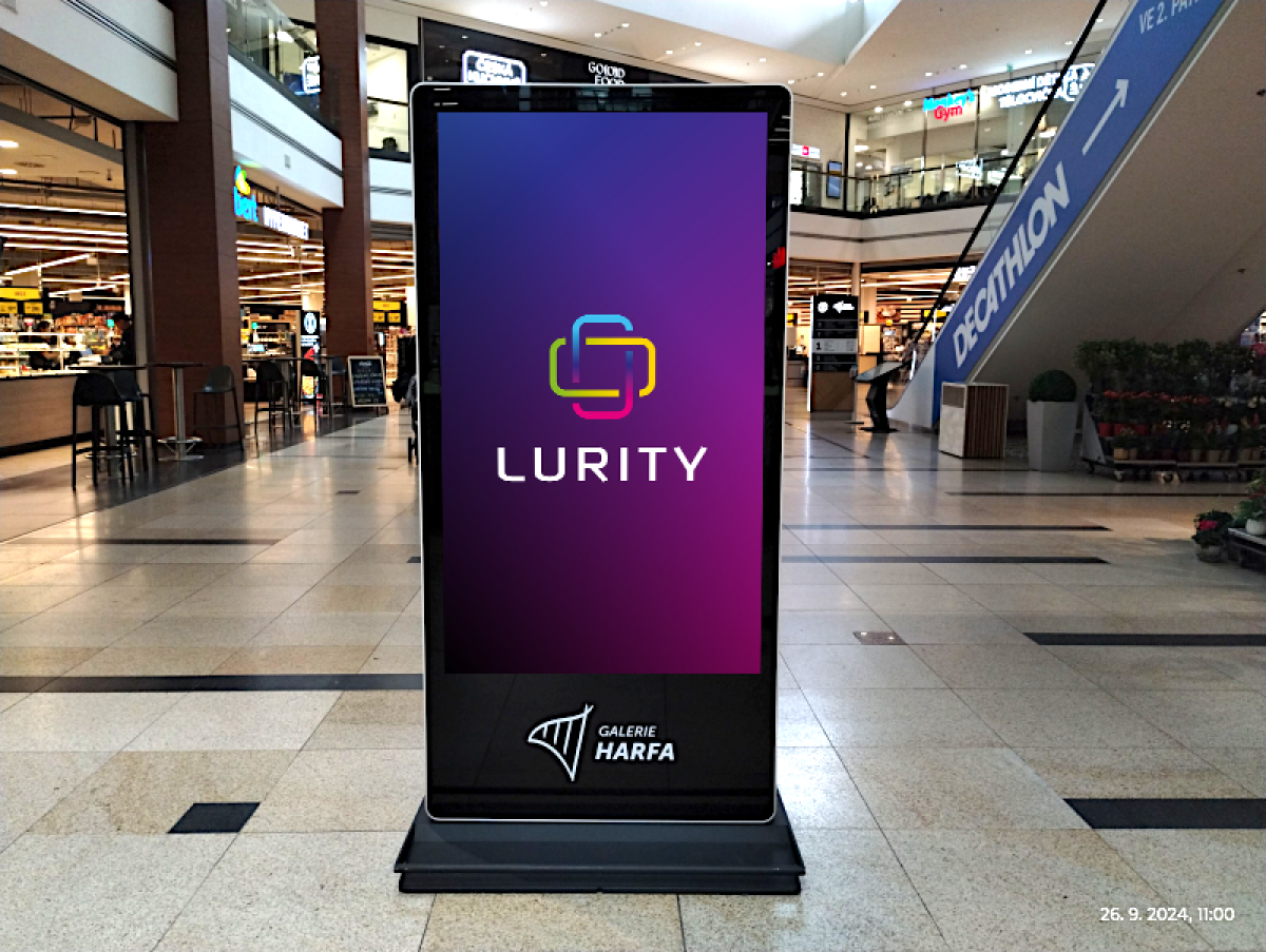 S6 — DOOH screen at Galerie Harfa vertikal A, Praha