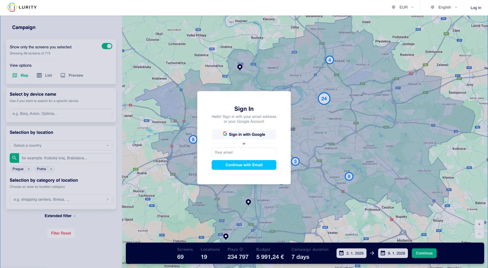 Lurity-Plattform Registrierung und Anmeldung