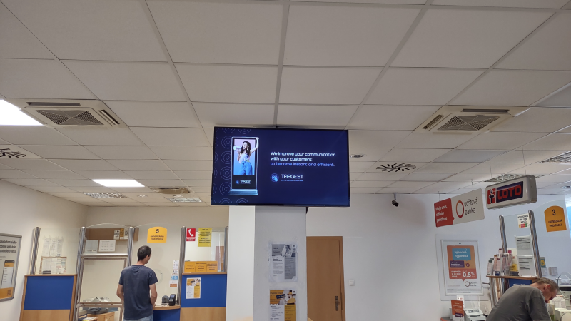 Digital advertising screens in post offices